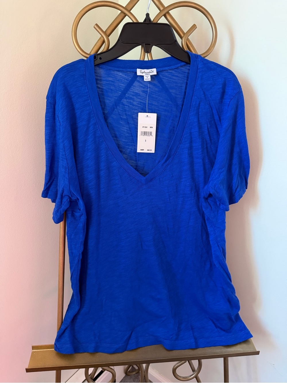 Splendid Women’s Royal Blue Short-Sleeve V-Neck Top